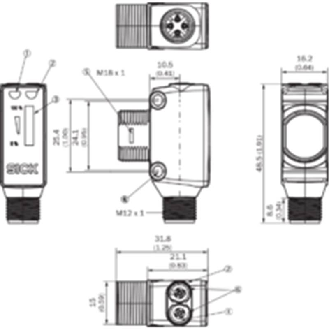 Cellule EAP M18 PNP P=100mm PinPoint LO/DO 10-30Vdc / M12 4P-Lire la description