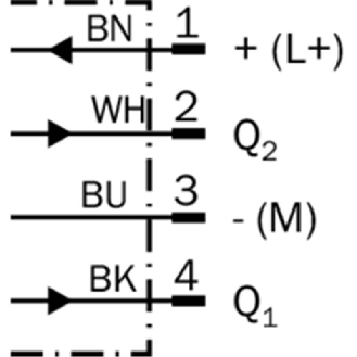 Cellule EAP M18 PNP P=100mm PinPoint LO/DO 10-30Vdc / M12 4P-Lire la description