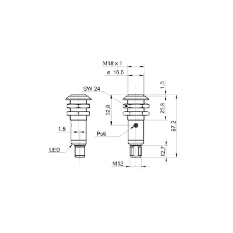 Cellule Directe NPN P=800mm Pot. IR LO/DO Plast. Axial / M12 4P-Lire la description