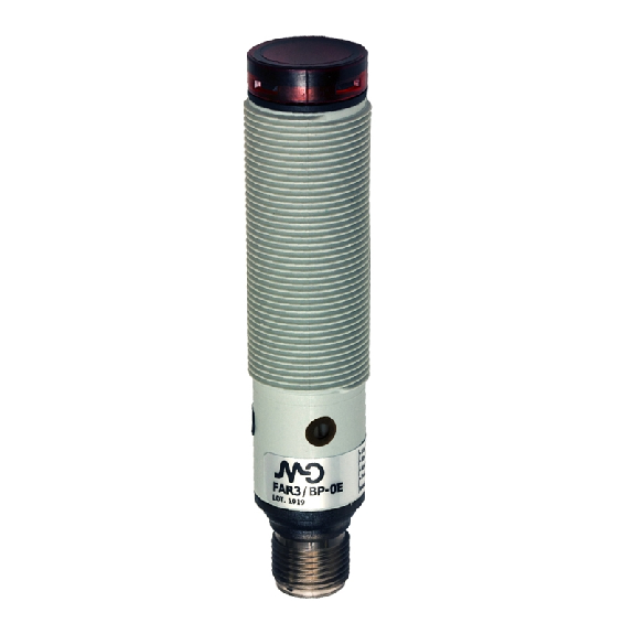 Cellule Directe M18 NPN P=100mm Pot. LR NO+NF Plast. Axial M12 4P-Lire la description