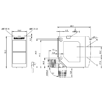 Cellule Bar. reflex PNP NO+NF P=14m LR LO/DO / M12 4P-Lire la description