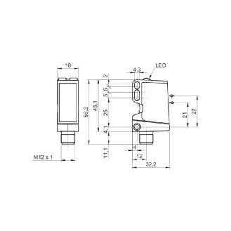 Cellule Bar. reflex Push-Pull P=8m LR LO / M12 4P-Lire la description