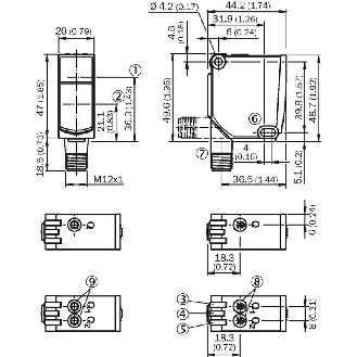 Cellule PNP/NPN P=1,8m Teach IO-Link Laser LO 10-30Vdc / M12 5P-Lire la description