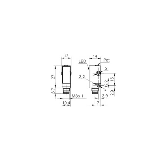Cellule EAP NPN P=30mm Pot. LR LO/DO Plast. / M08 4P-Lire la description