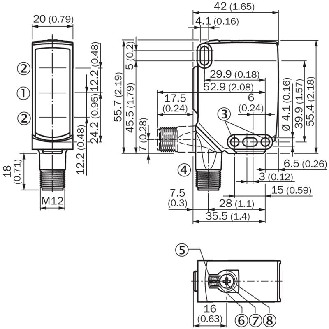 Cellule EAP PNP/NPN P=750mm Teach IO-Link PinPoint LO/DO / M12 4P-Lire la description