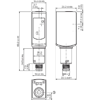 Cellule EAP PNP P=300mm Teach Laser LO/DO / M08 4P-Lire la description