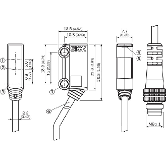 Cellule Bar. reflex PNP P=3m PinPoint DO / M08 3P+C0.2m-Lire la description