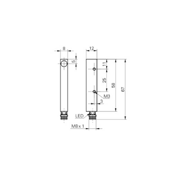 Cellule Directe M08 PNP P=40mm IR DO Métal 10-30Vdc / M08 3P Cellule Directe M08 PNP P=40mm IR DO Métal 10-30Vdc / M08 3P-Lire la description