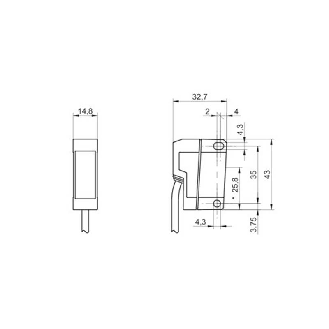 Cellule Barrage (E) P=12m LR Plast. 10-30Vdc 31*43*14 / Câble 2m-Lire la description