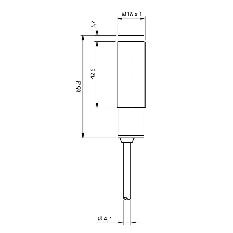 Cellule Barrage (R) M18 NPN LO/DO Métal Axial / Câble 2m-Lire la description