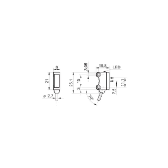 Cellule Bar. reflex PNP P=4m LR LO/DO / Câble 2m PVC-Lire la description