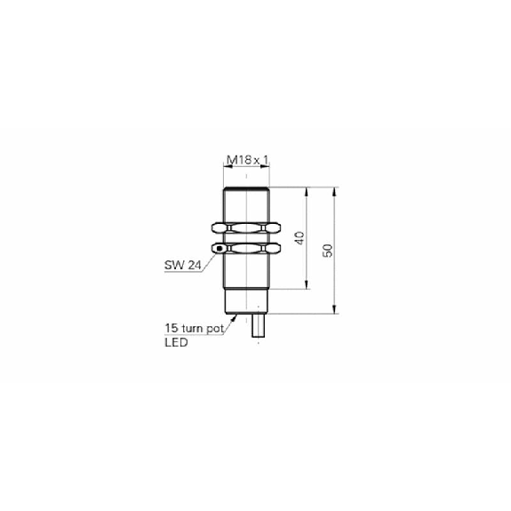 Cellule Directe M18 NPN P=150mm Pot. IR LO Métal Axial / Câble 2m-Lire la description