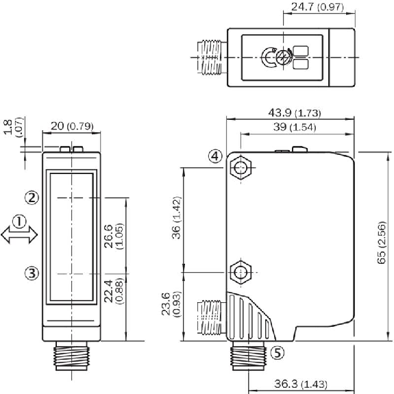 Cellule EAP NPN P=1m Pot. LR LO/DO 10-30Vdc / M12 4P Cellule EAP NPN P=1m Pot. LR LO/DO 10-30Vdc / M12 4P-Lire la description