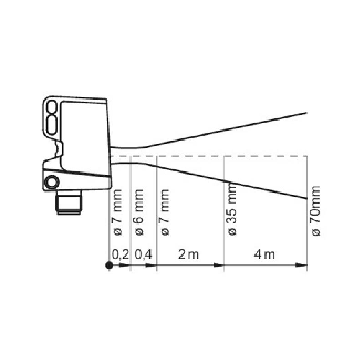 Cellule Bar. reflex PNP P=8m qTeach PinPoint LO/DO / M12 4P - O500.RP-PV1T.72O (O500.RP-11096094)-Lire la description