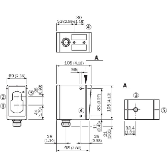 Cellule Bar. reflex RELAIS SPDT P=55m Pot. LR LO/DO 20-250V / Bornes-Lire la description