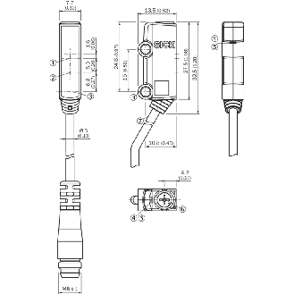 Cellule EAP PNP P=150mm Pot. PinPoint LO / M08 3P+C0.7m-Lire la description