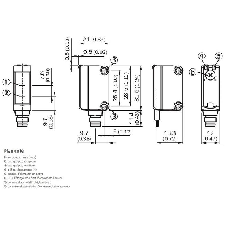Cellule Barrage PNP P=15m PinPoint LO/DO / M12 4P+C0.3m-Lire la description