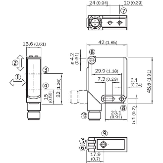 Cellule EAP transp. PNP P=700mm Teach PinPoint LO/DO / M12 4P-Lire la description