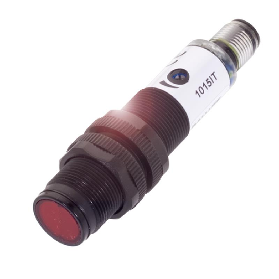 Cellule Bar. reflex M18 PNP P=12m Laser LO Plast. Axial / M12 4P-Lire la description