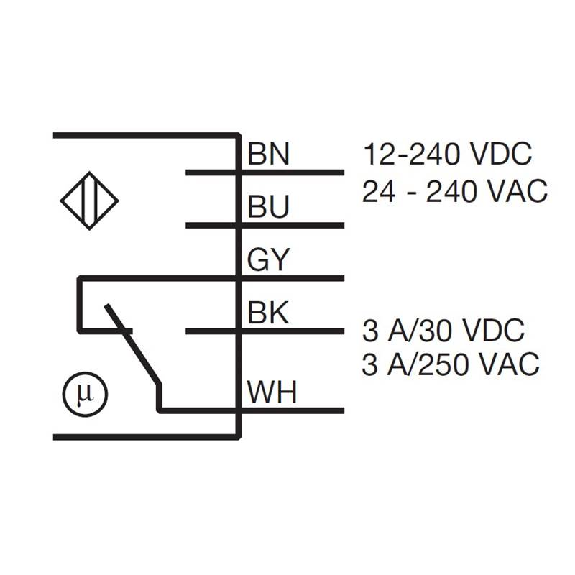 Cellule Directe RELAIS P=1m IR LO/DO 12-240Vdc/24-240Vac / Câble 2m-Lire la description