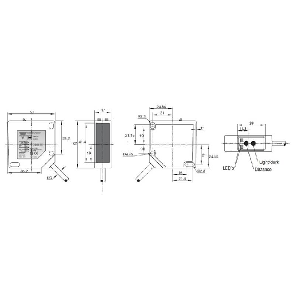 Cellule Directe RELAIS P=1m IR LO/DO 12-240Vdc/24-240Vac / Câble 2m-Lire la description