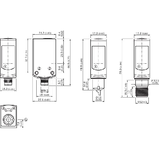 Cellule Bar. reflex transp. PNP P=4,5m Teach LO/DO Inox WD / M08 4P-Lire la description