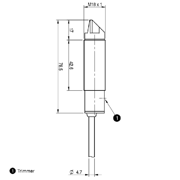 Cellule Barrage (R) M18 PNP Laser LO/DO Plast. Radial / Câble 2m-Lire la description