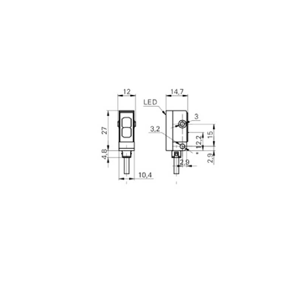 Cellule EAP Push-Pull P=30mm +/-2mm LR LO/DO Plast. / Câble 2m Cellule EAP Push-Pull P=30mm +/-2mm LR LO/DO Plast. / Câble 2m-Lire la description