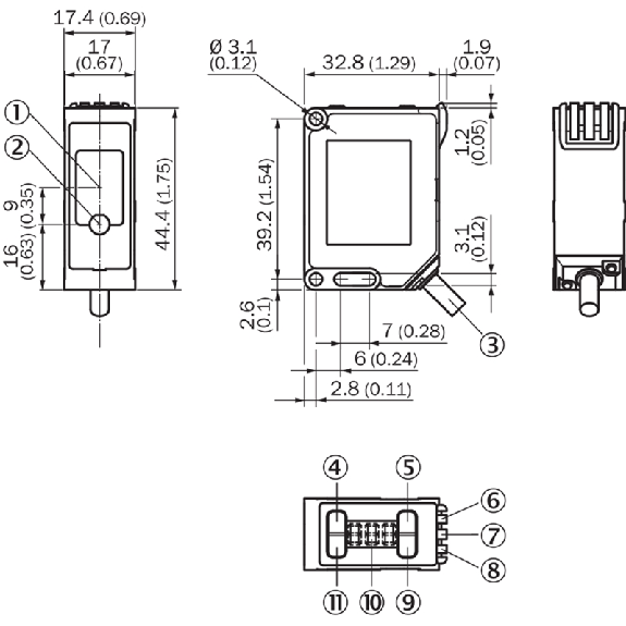 Cellule EAP PNP/NPN P=3m LO/DO / M12 5P-Lire la description