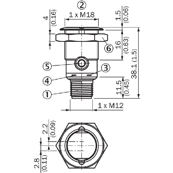 Cellule Bar. reflex M18 PNP P=7.2m PinPoint DO Métal Axial / M12 3P-Lire la description