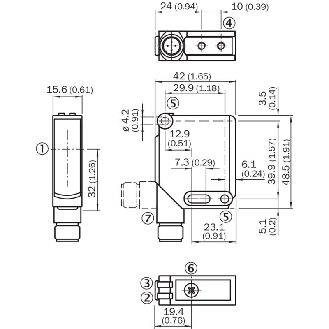 Cellule Bar. reflex PNP P=7m Pot. LR LO/DO / Câble 2m-Lire la description