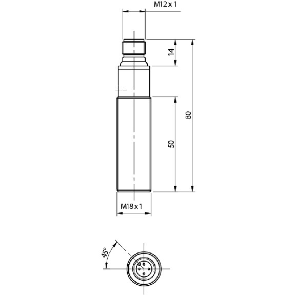Cellule EAP M18 NPN NO+NF P=100mm Pot. Laser Métal Axial M12 4P-Lire la description