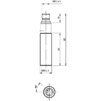 Cellule EAP M18 NPN NO+NF P=100mm Pot. Laser Métal Axial M12 4P-Lire la description