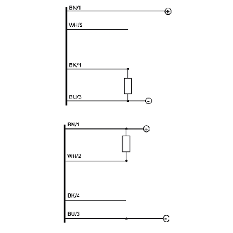 Cellule Directe NPN+PNP NF P=300mm Pot. IR Axial / M12-A 4P-Lire la description