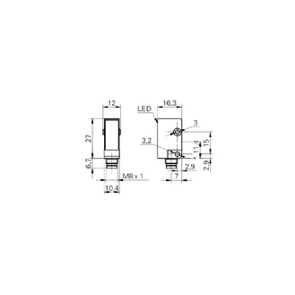 Cellule Barrage (E) P=8m Plast. 10-30Vdc / M08 4P-Lire la description