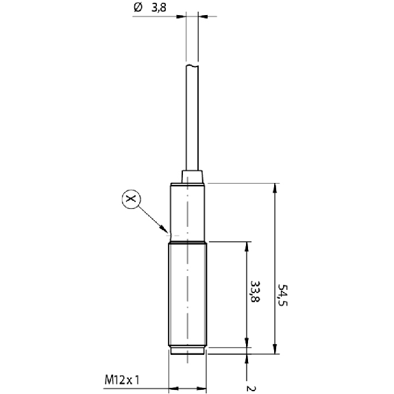 Cellule Barrage (R) M12 NPN P=4m IR LO/DO Métal Axial Câble 2m-Lire la description