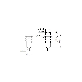 Cellule Directe PNP P=80mm Pot. IR LO/DO Plast. Axial / Câble 2m-Lire la description