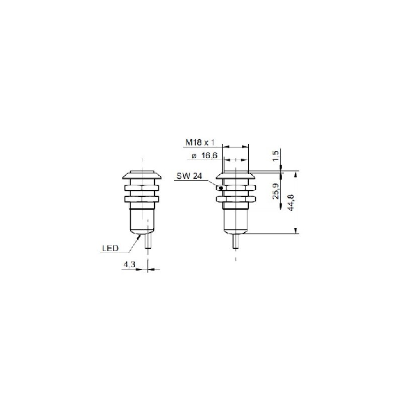 Cellule Directe PNP P=80mm Pot. IR LO/DO Plast. Axial / Câble 2m Cellule Directe PNP P=80mm Pot. IR LO/DO Plast. Axial / Câble 2m-Lire la description