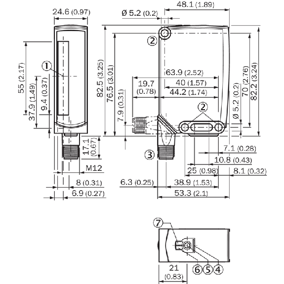 Cellule Bar. reflex Ligne 55mm PNP/NPN P=4,5m LO/DO / M12 4P-Lire la description