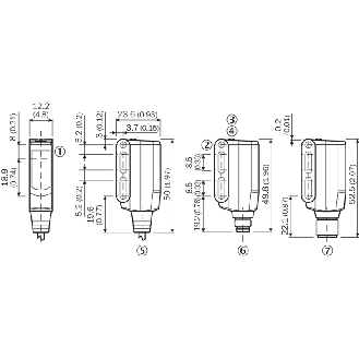 Cellule Barrage (E+R) PNP P=10m PinPoint LO/DO / M08 4P+C0.12m-Lire la description