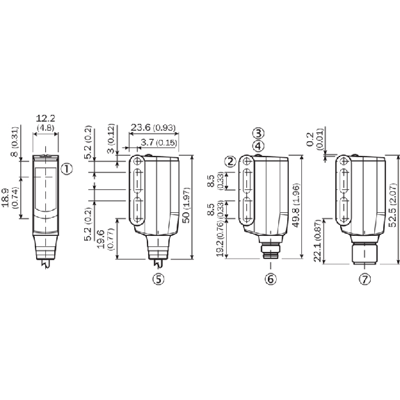 Cellule Barrage (E+R) PNP P=10m PinPoint LO/DO / M08 4P+C0.12m-Lire la description