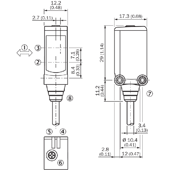 Cellule Directe PNP P=300mm Pot. Laser LO/DO / M08 4P+C0.12m-Lire la description