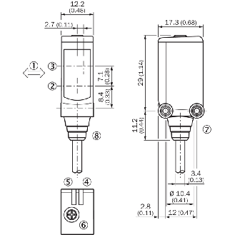 Cellule Directe PNP P=300mm Pot. Laser LO/DO / M08 4P+C0.12m-Lire la description