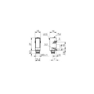 Cellule Directe NPN P=200mm LR LO/DO 10-30Vdc / M08 4P-Lire la description