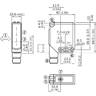 Cellule EAP PNP P=1,1m Pot. PinPoint LO/DO / M12 4P-Lire la description