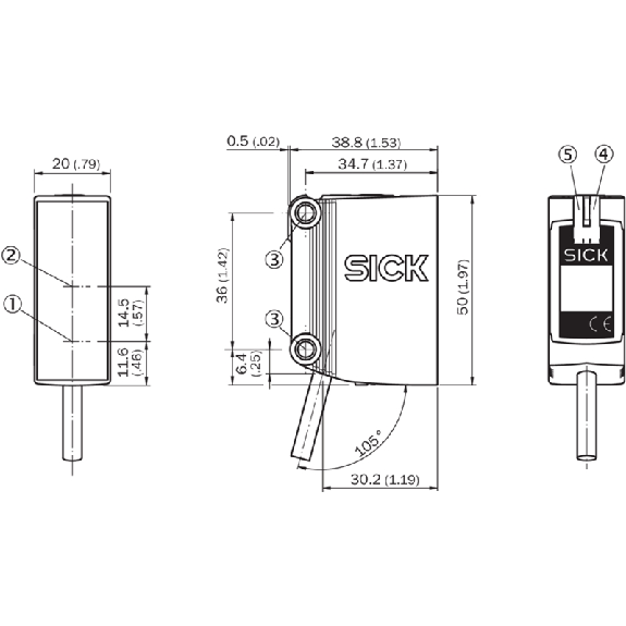 Cellule Bar. reflex PNP P=17m Pinpoint LO E.Test / M12 5P+C0.3m-Lire la description