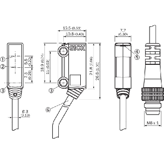 Cellule EAP PNP P=36mm PinPoint LO / M08 3P+C0.2m-Lire la description