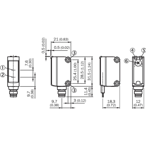 Cellule Bar. reflex transp. PNP P=6m Pot. PinPoint LO/DO / M08 4P-Lire la description