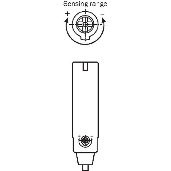 Celulle Directe M18 PNP P=550mm PinPoint Plast. Axial / M12 4P-Lire la description