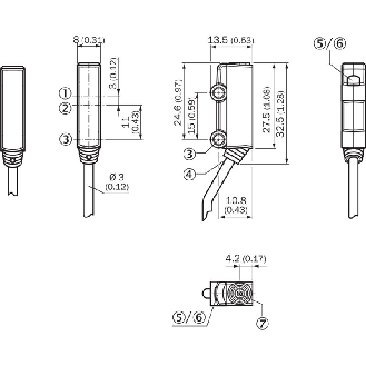 Cellule EAP PNP P=800mm Teach Laser IR LO/DO / M12 4P+C0.3m-Lire la description